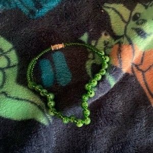 Green Beaded Ankle Bracelet/ Wrist Bracelet